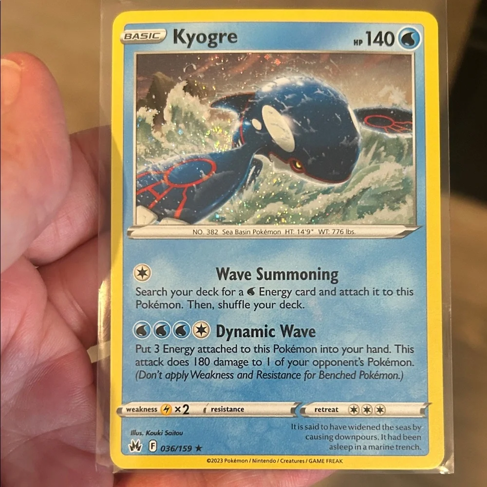 Pokemon Kyogre 036/159 Cosmos Holo Promo with Swirl from Crown Zenith Set‎